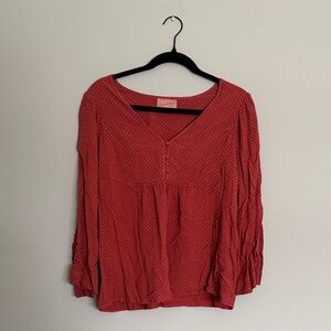 Universal Thread Deep Red V-Neck Blouse